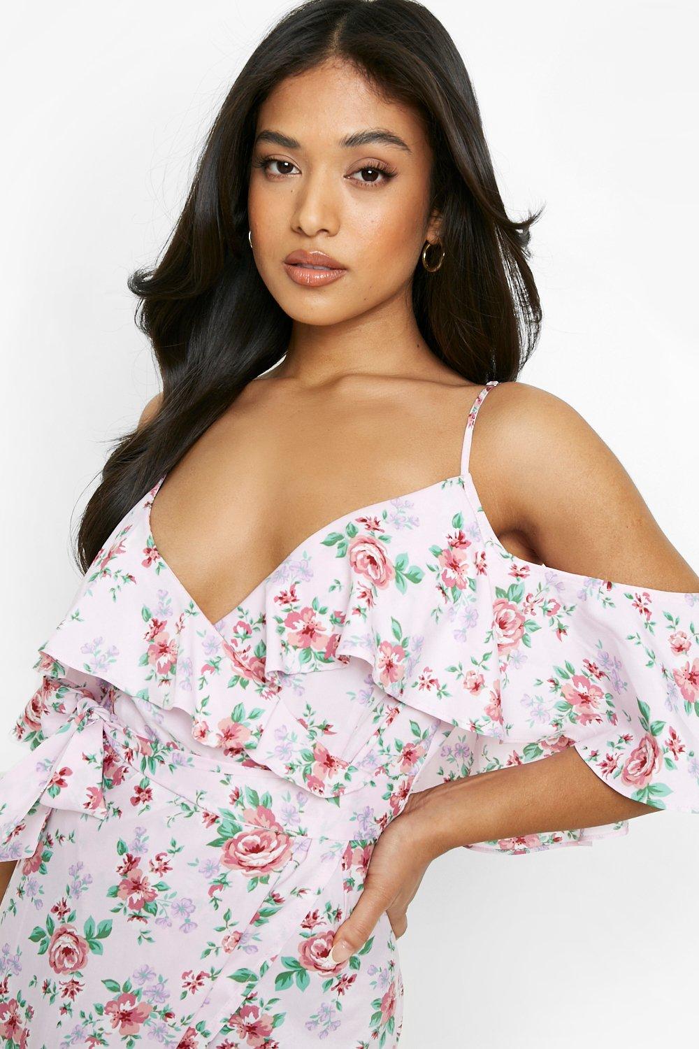 Cold shoulder maxi romper hotsell