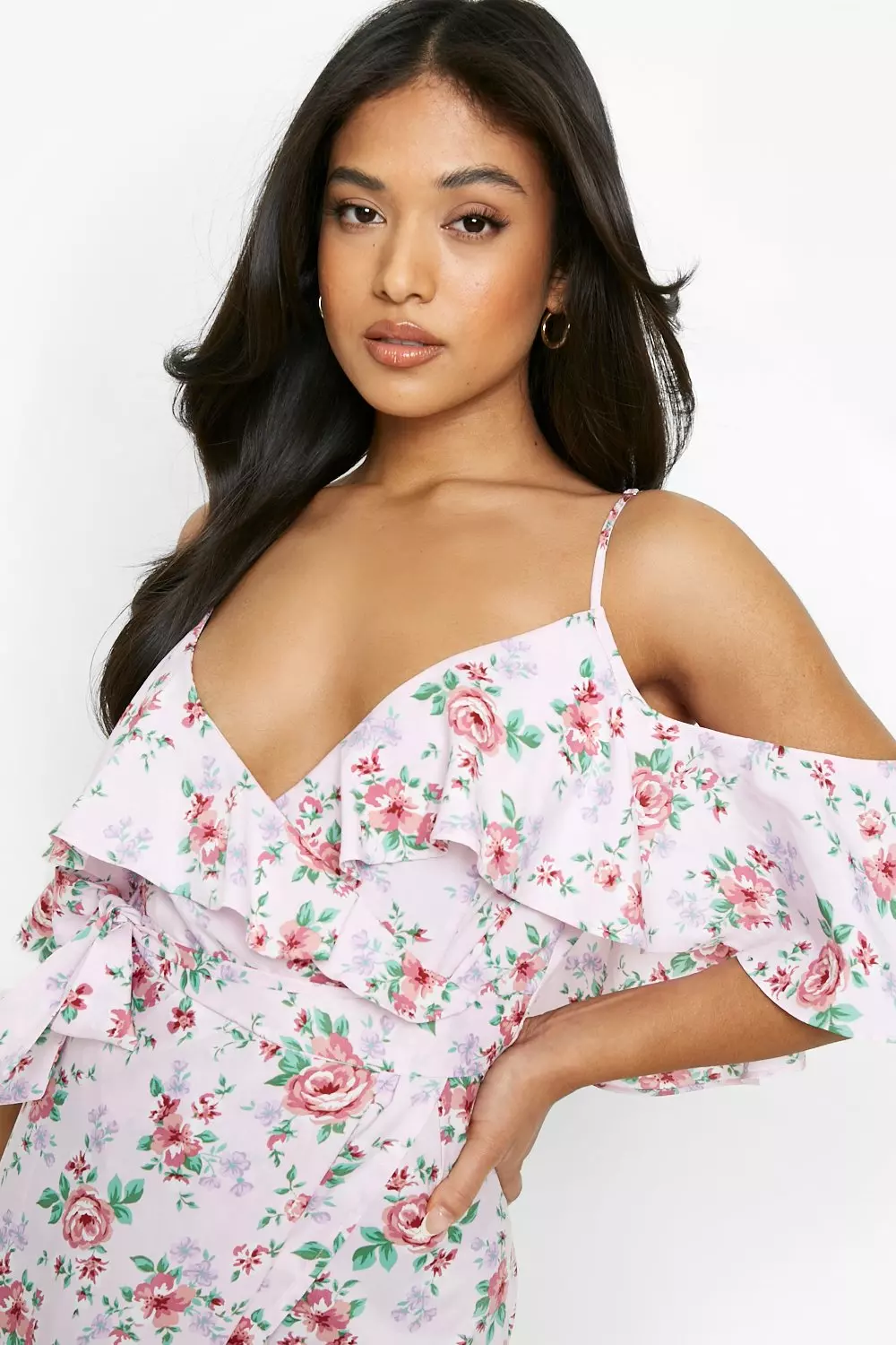 Cold shoulder maxi store romper