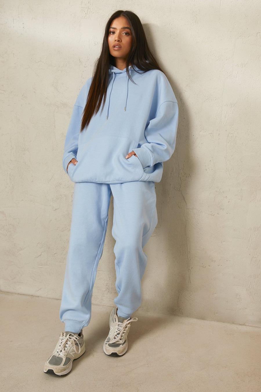 Pale blue Petite Recycled Cuffed Hem Track Pants image number 1