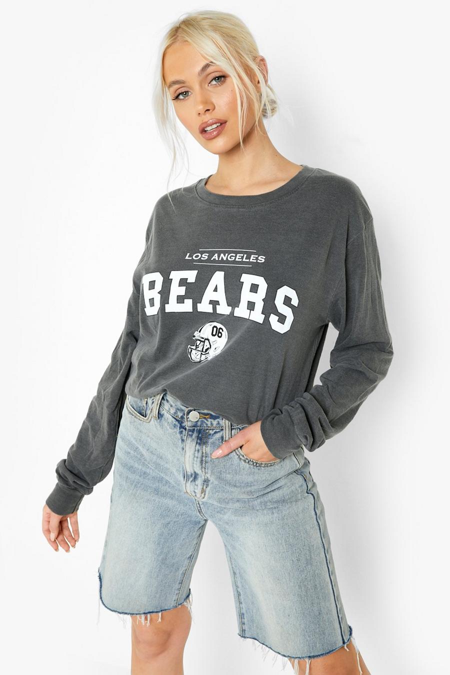 Black Bears Oversized Long Sleeve T Shirt image number 1