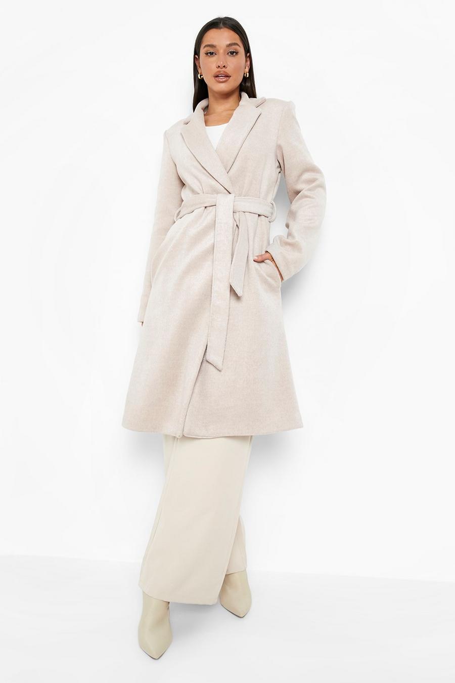 Oatmeal Belted Robe Coat image number 1