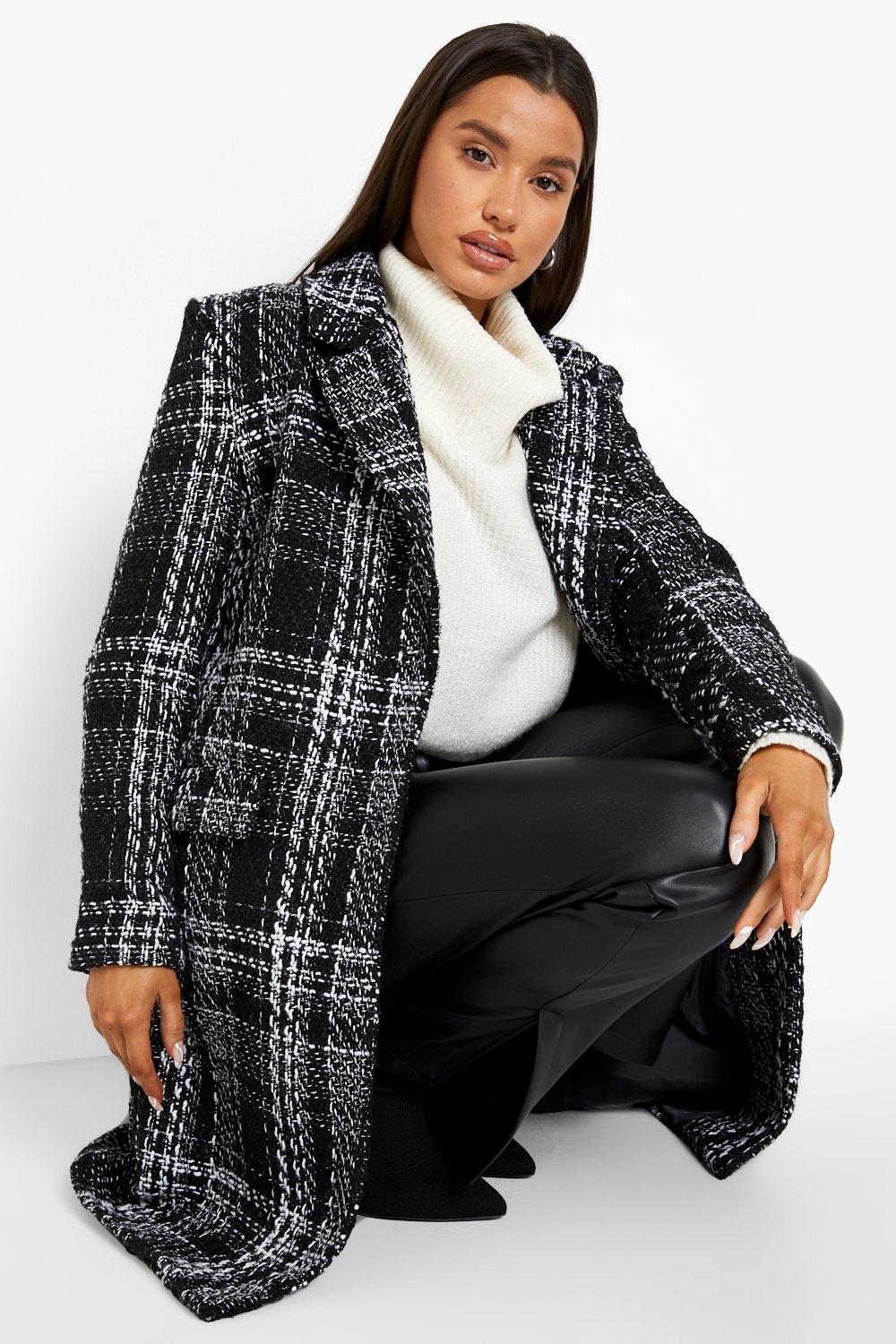 Boohoo hot sale check coat