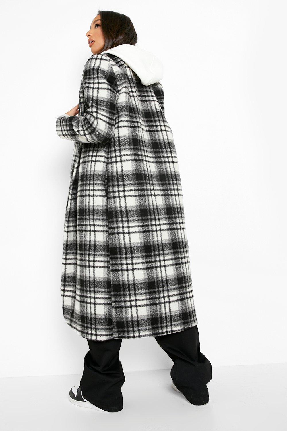 Boohoo hotsell check coat