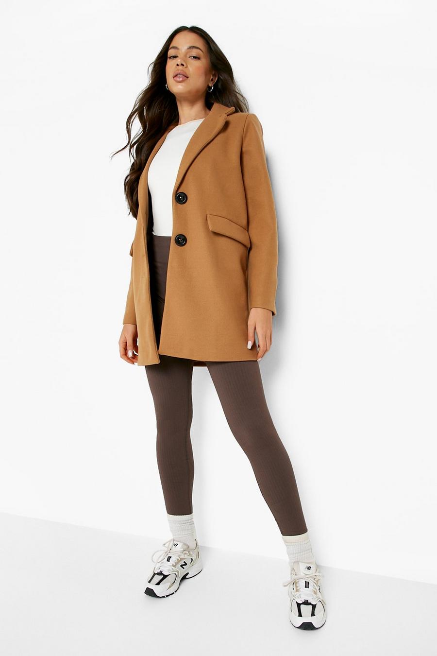 Camel Tailored Wool Look Coat image number 1
