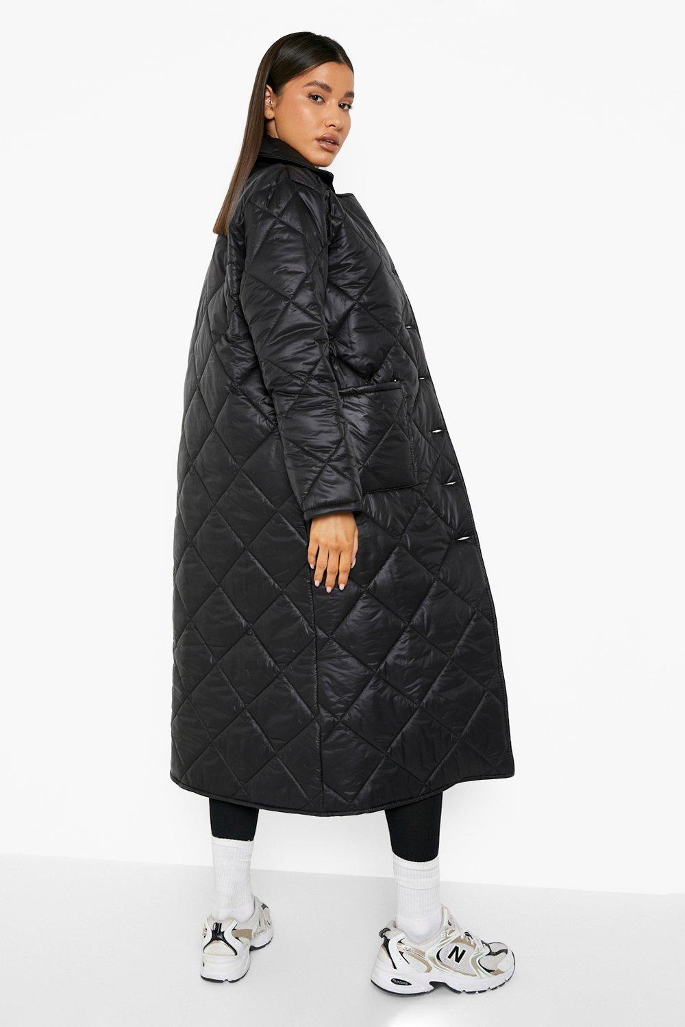 Longline quilted coat best sale