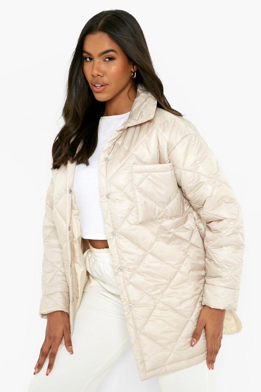 Stone beige Quilted Shacket