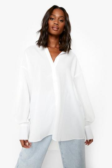 Lightweight Marl Oversized Shirt ivory