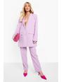 Lilac purple Tailored Longline Double Breasted Blazer