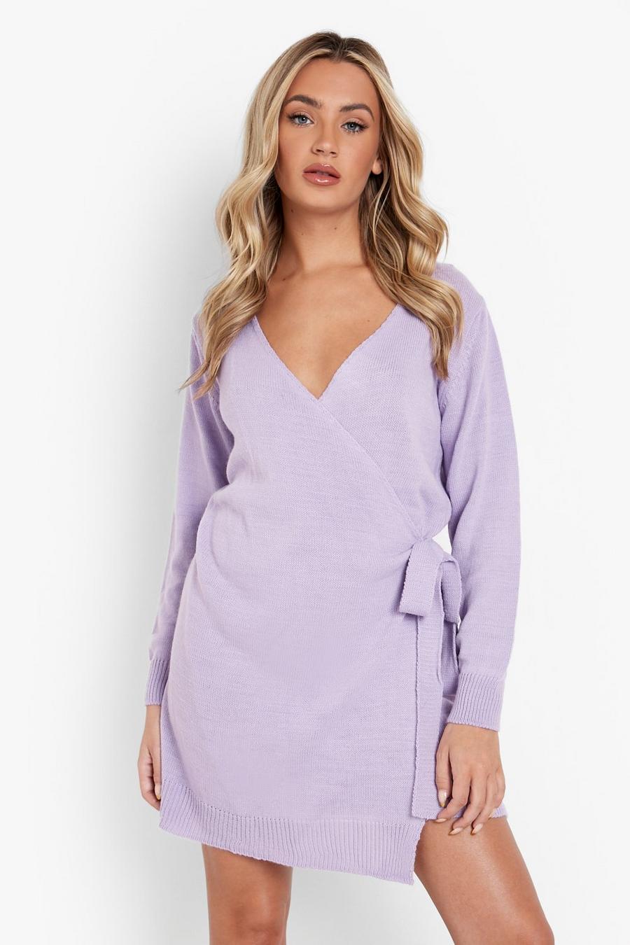 Lilac purple Belted Wrap Dress