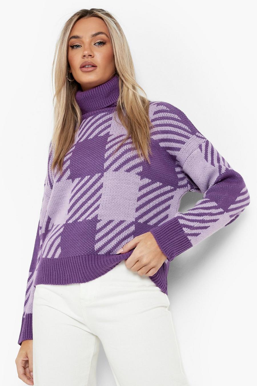 Purple Dogtooth Check Jumper image number 1