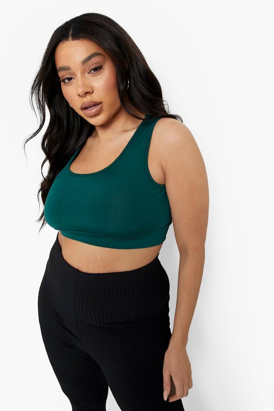 Forest green Plus Woman Active Sports Bra