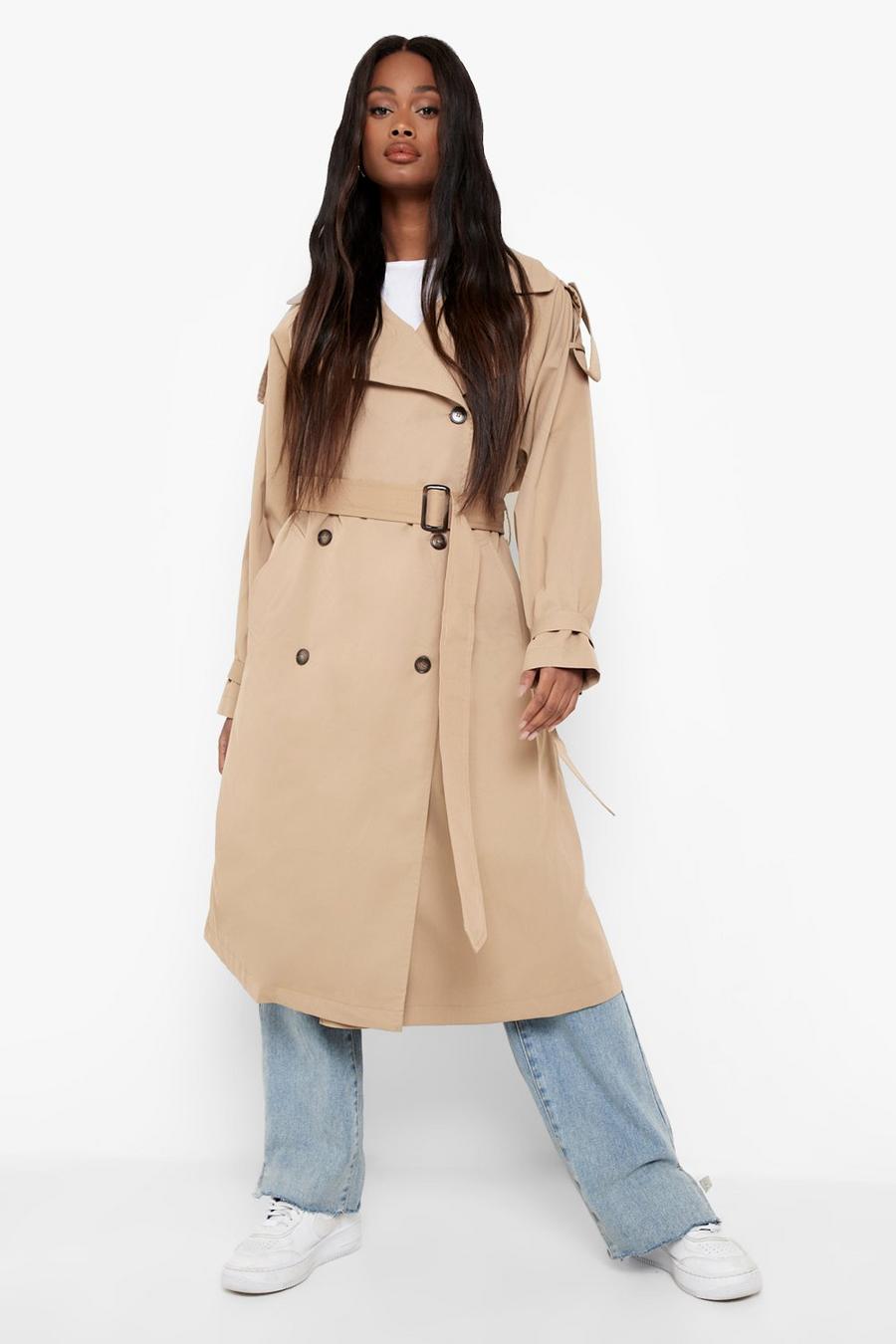 Stone Belted Woven Trench Coat image number 1