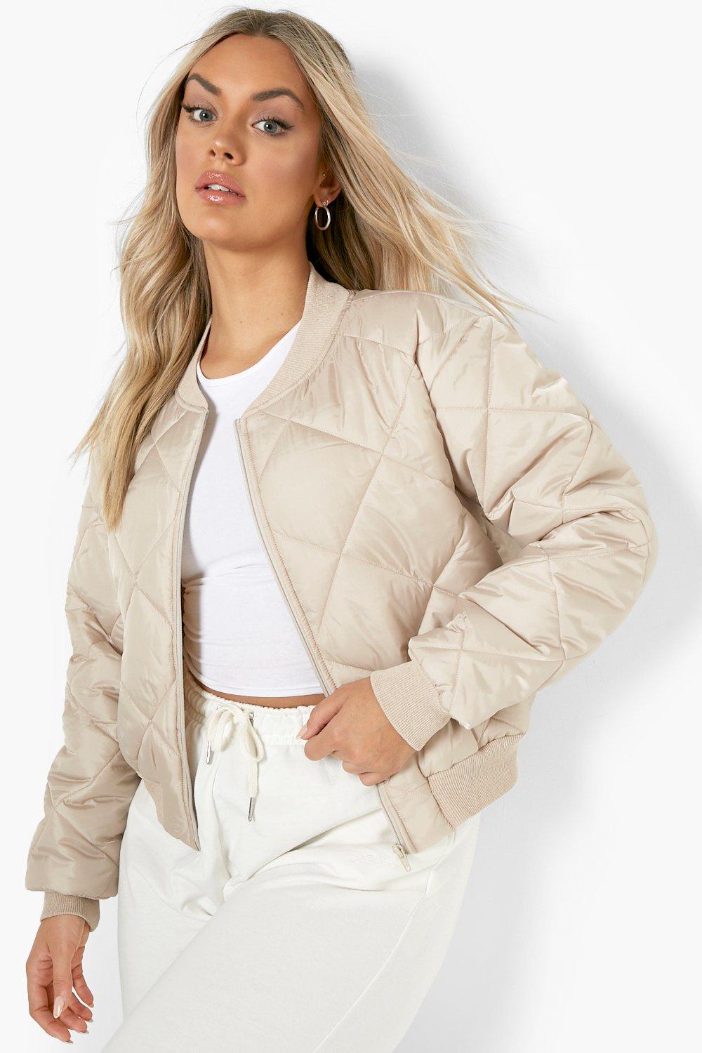 Beige bomber 2025 jacket ladies