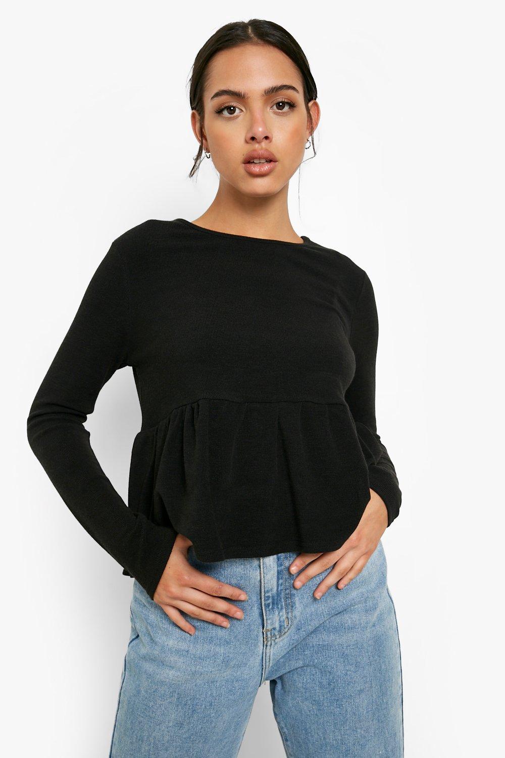 Boohoo peplum with fashion bell sleeve