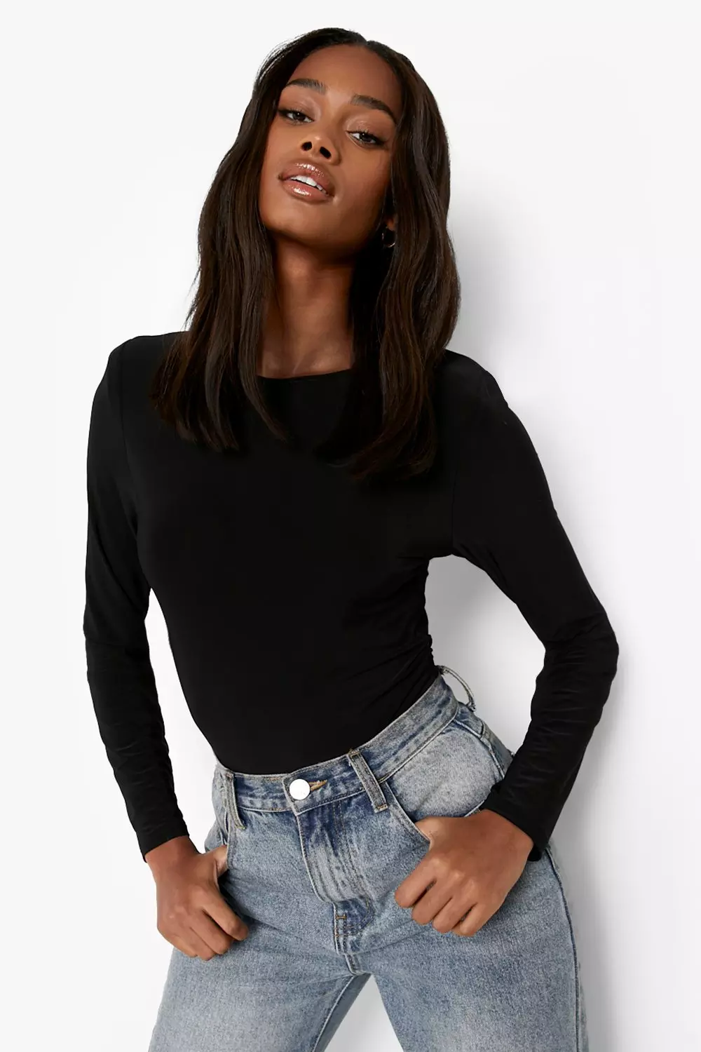 Shoulder pad long sleeve top new arrivals