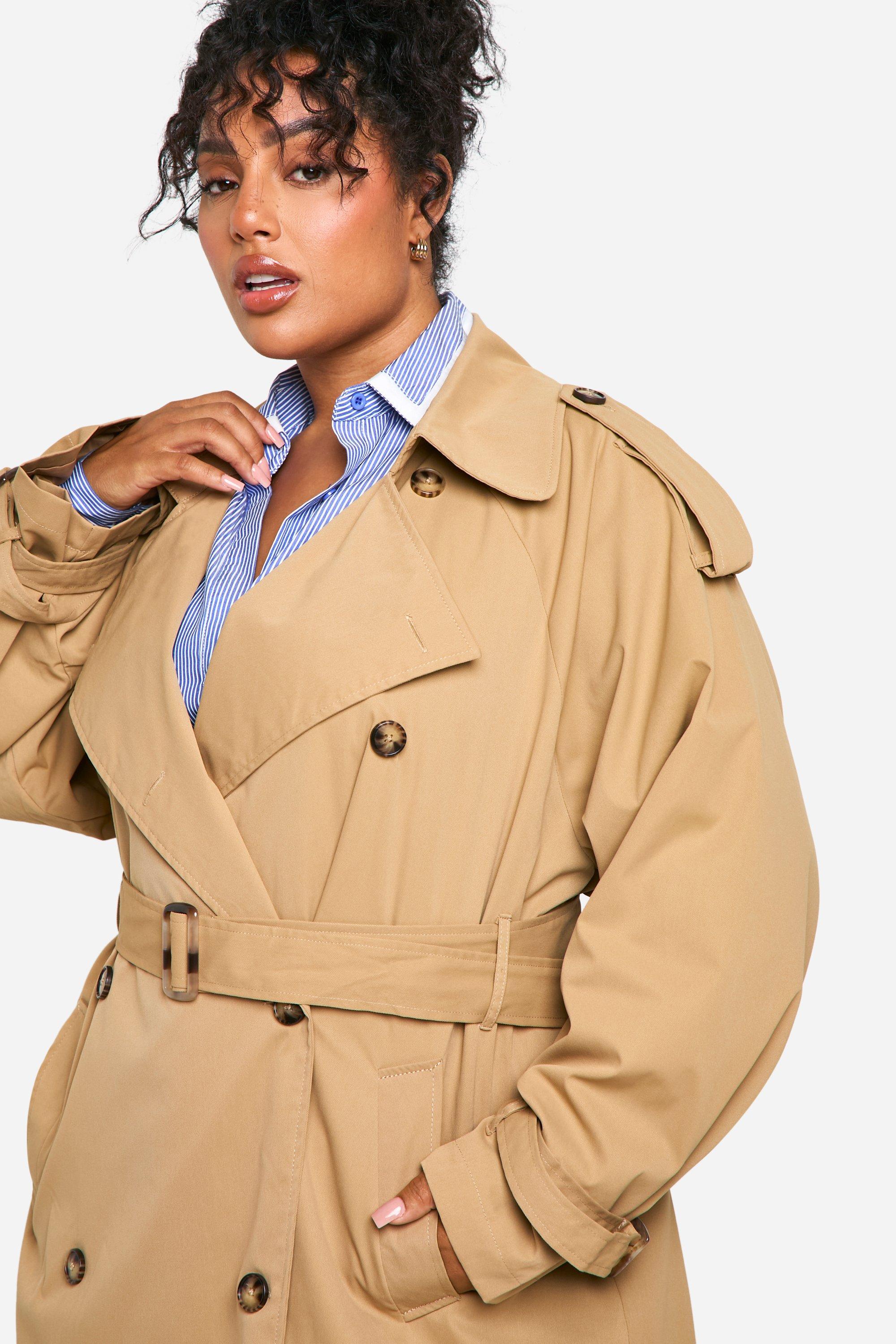 Plus Belted Oversized Trench Coat | boohoo UK