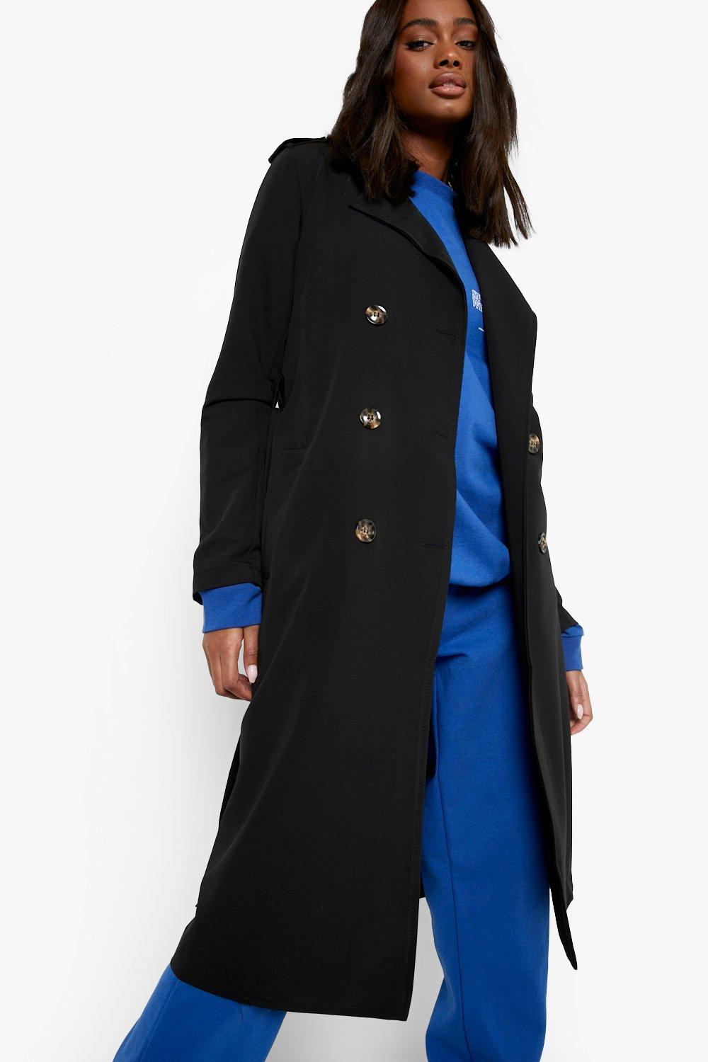 Black belted hotsell trench coat