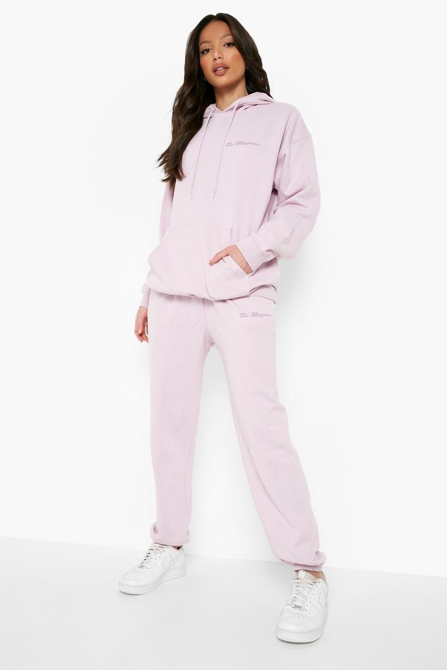Lilac purple Tall Official Text Hooded Tracksuit
