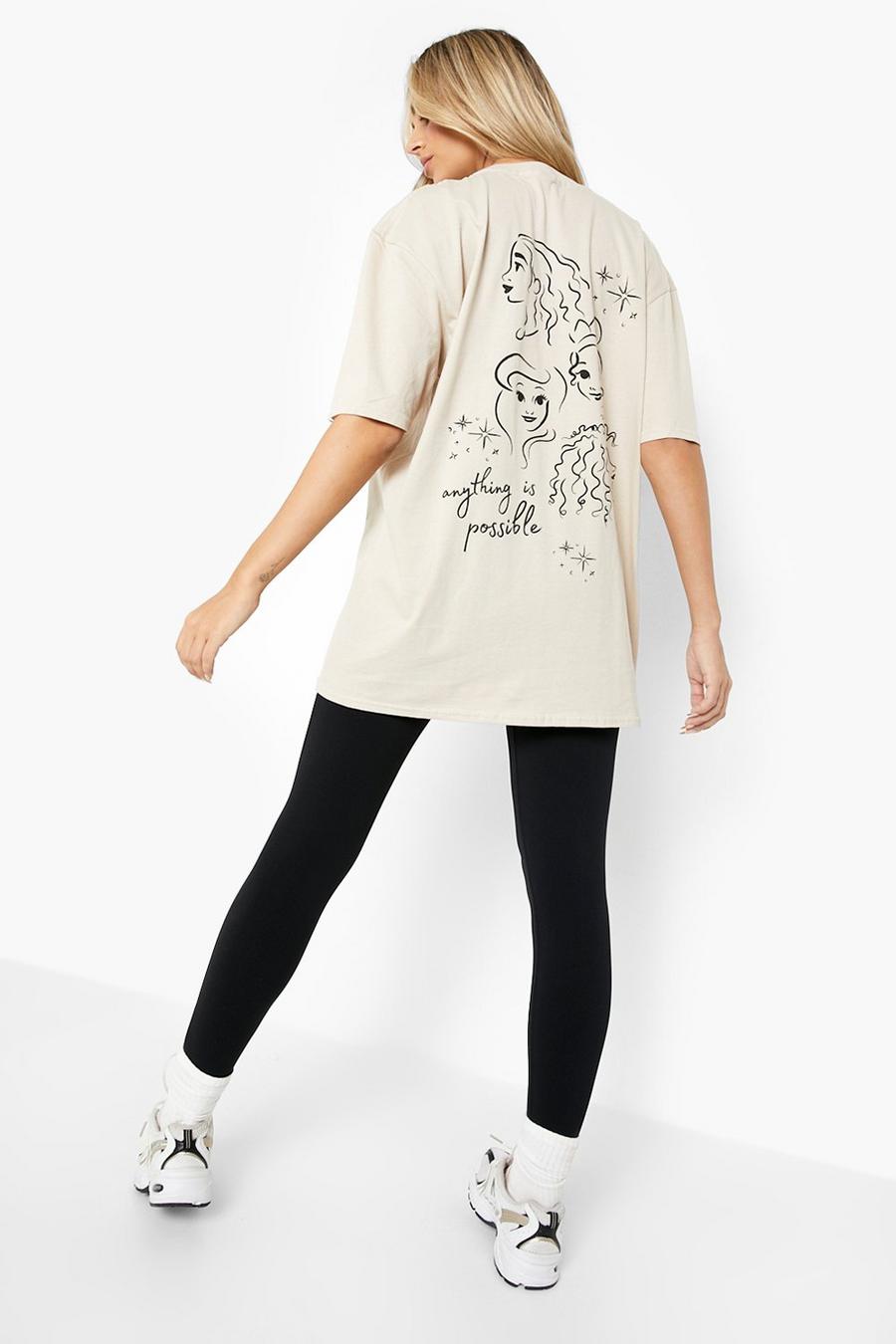 T-shirt oversize à imprimé princesse Disney, Stone beige image number 1