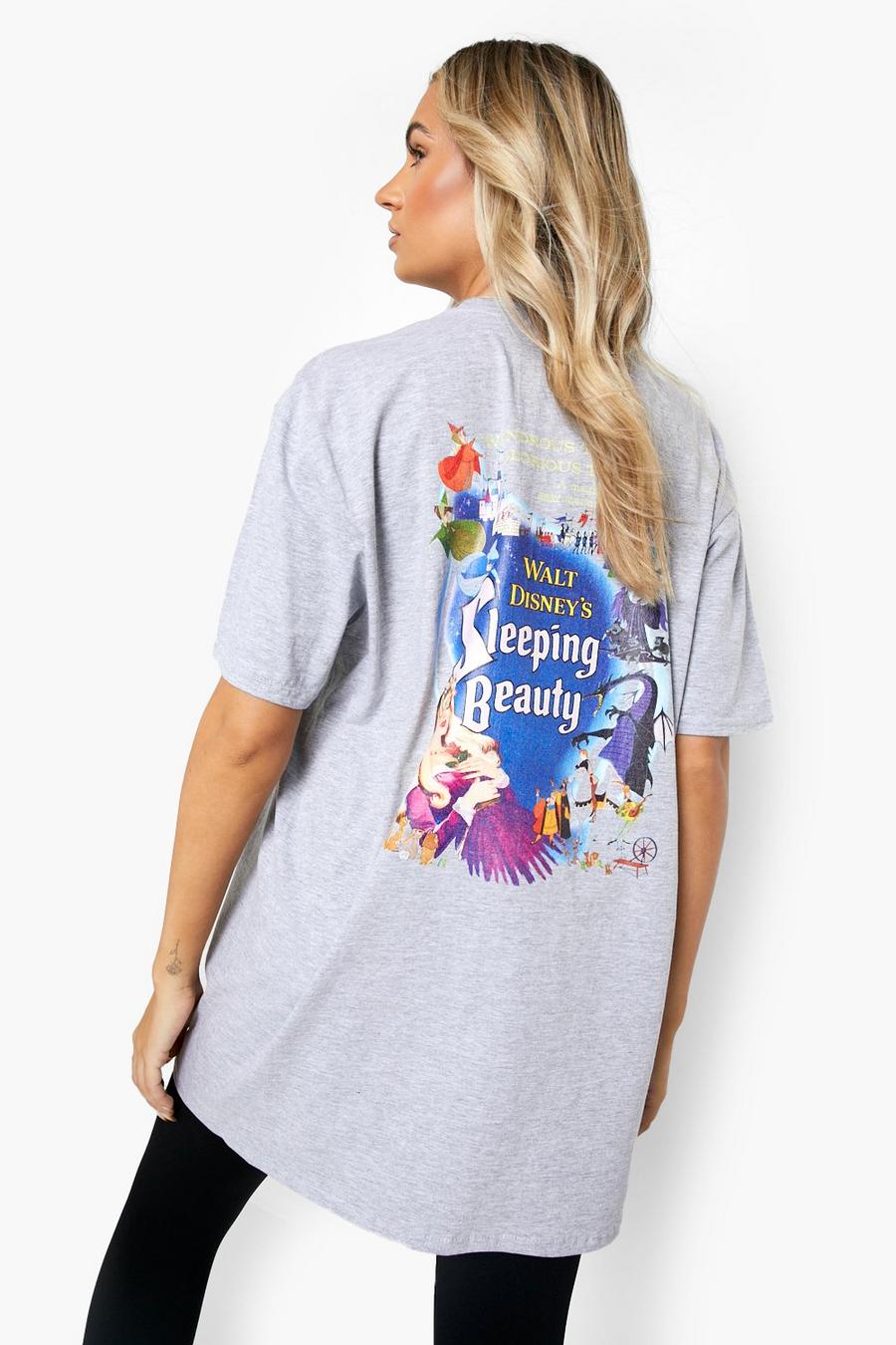 Grey marl gris Disney Sleeping Beauty Oversized T-shirt image number 1