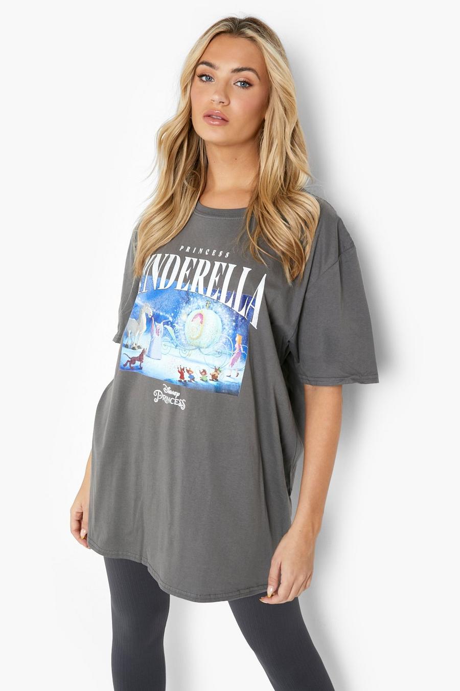 Charcoal Disney Princess Cinderella Oversized T-shirt image number 1