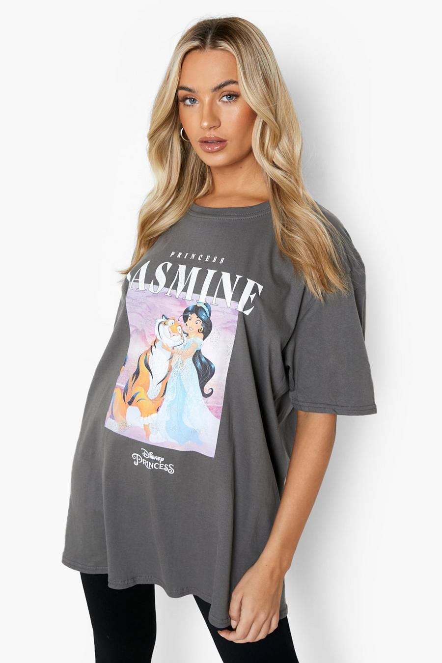 Charcoal Disney Princess Jasmine Oversized T-shirt  image number 1