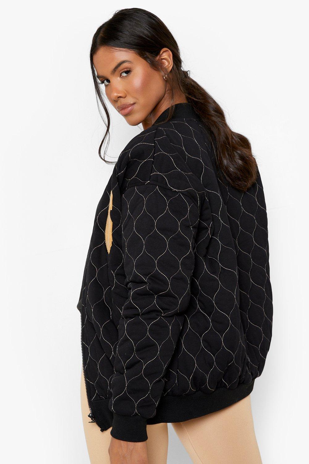 Quilted varsity jacket sale