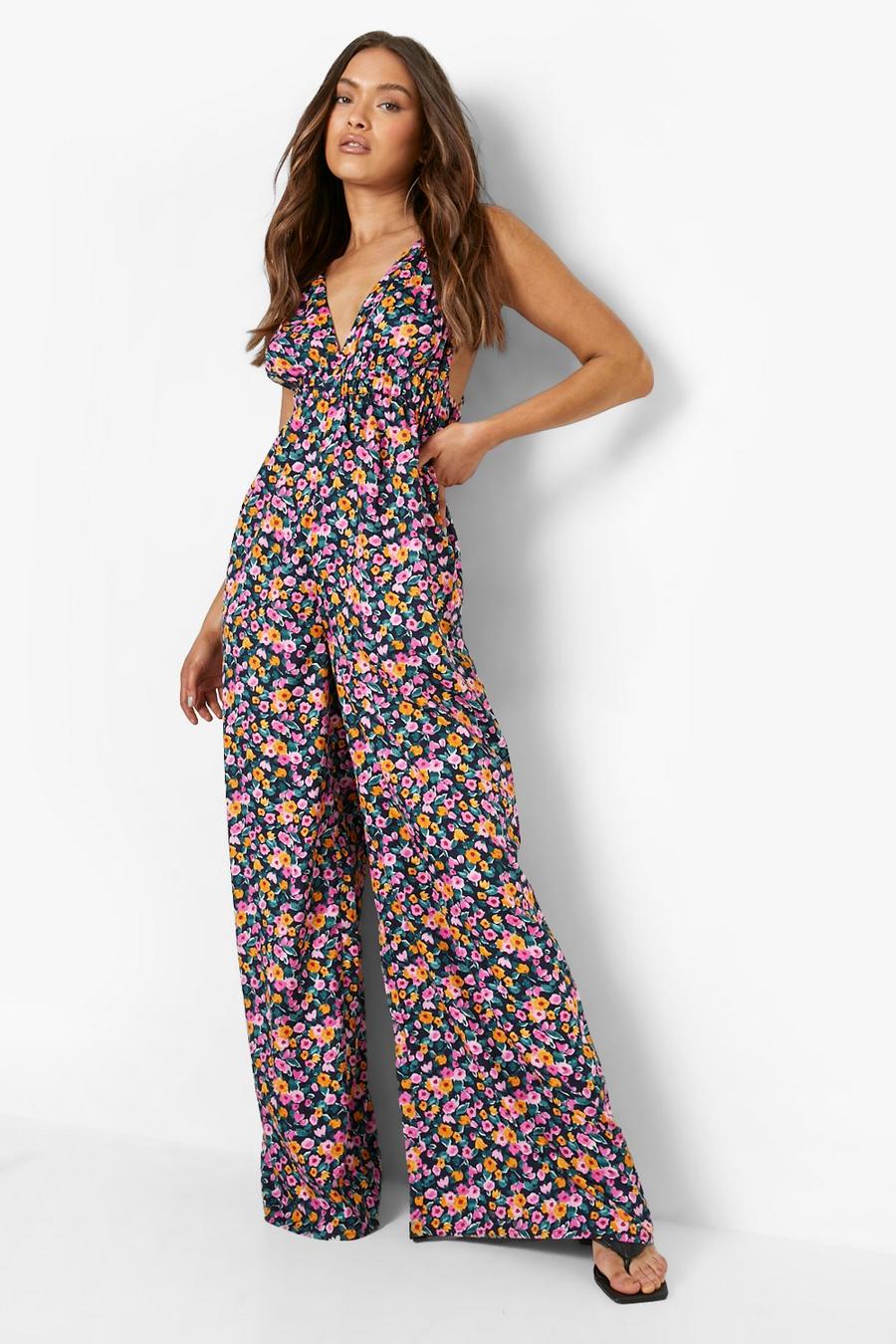 ASOS DESIGN Wrap Front Jumpsuit With Open Back In Bright, 40% OFF