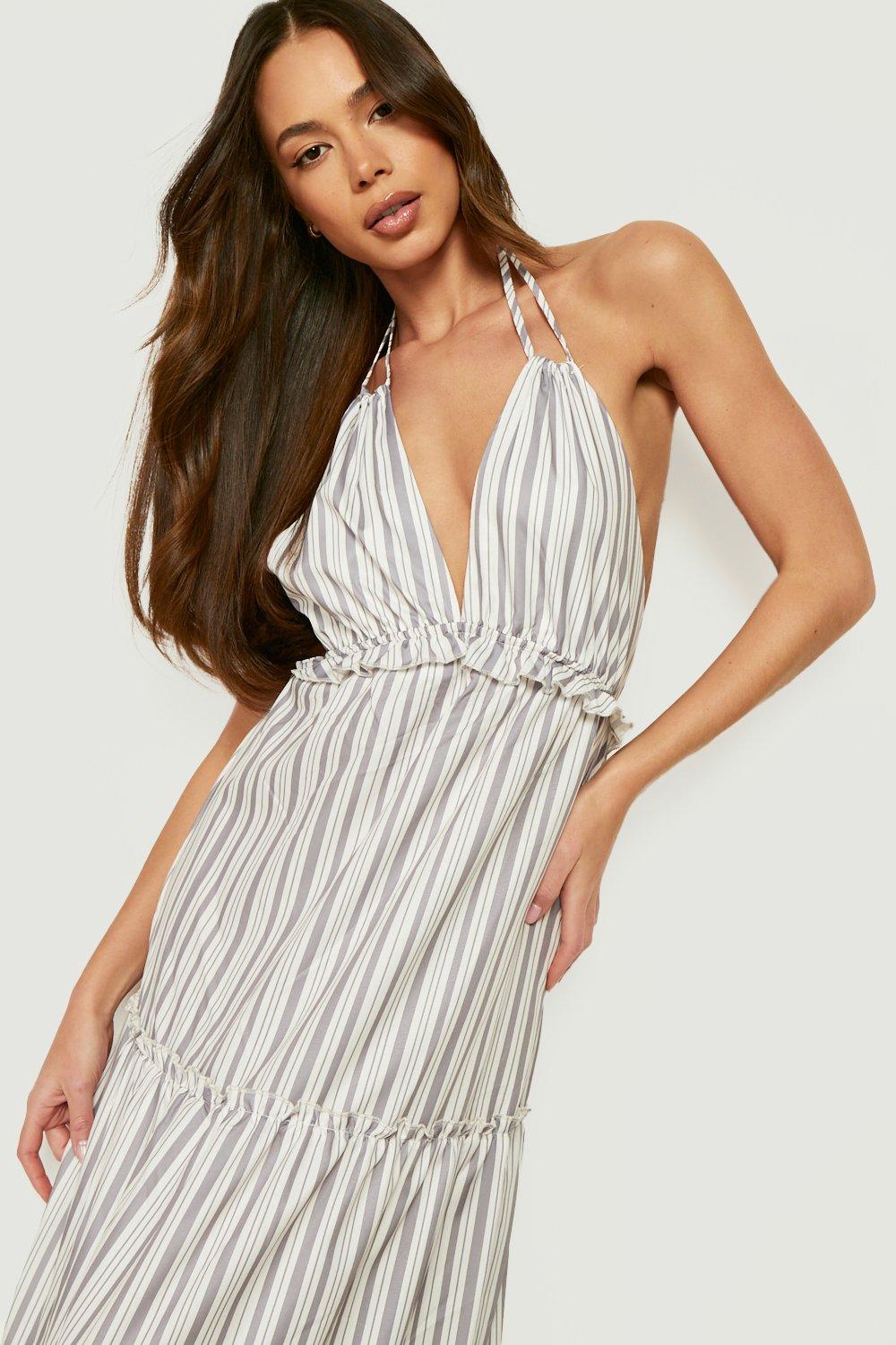 strappy halter neck dress