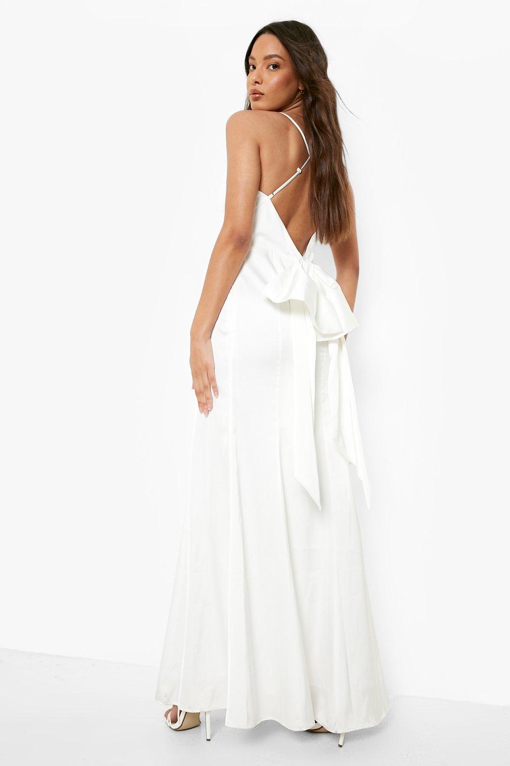 Satin Bow Back Maxi Dress | boohoo