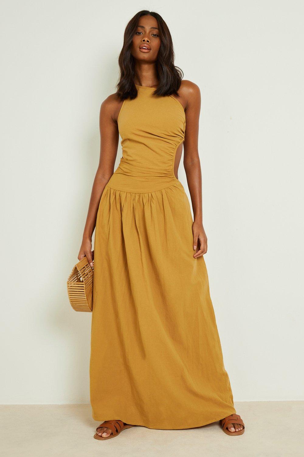 Linen asymmetrical dress sale