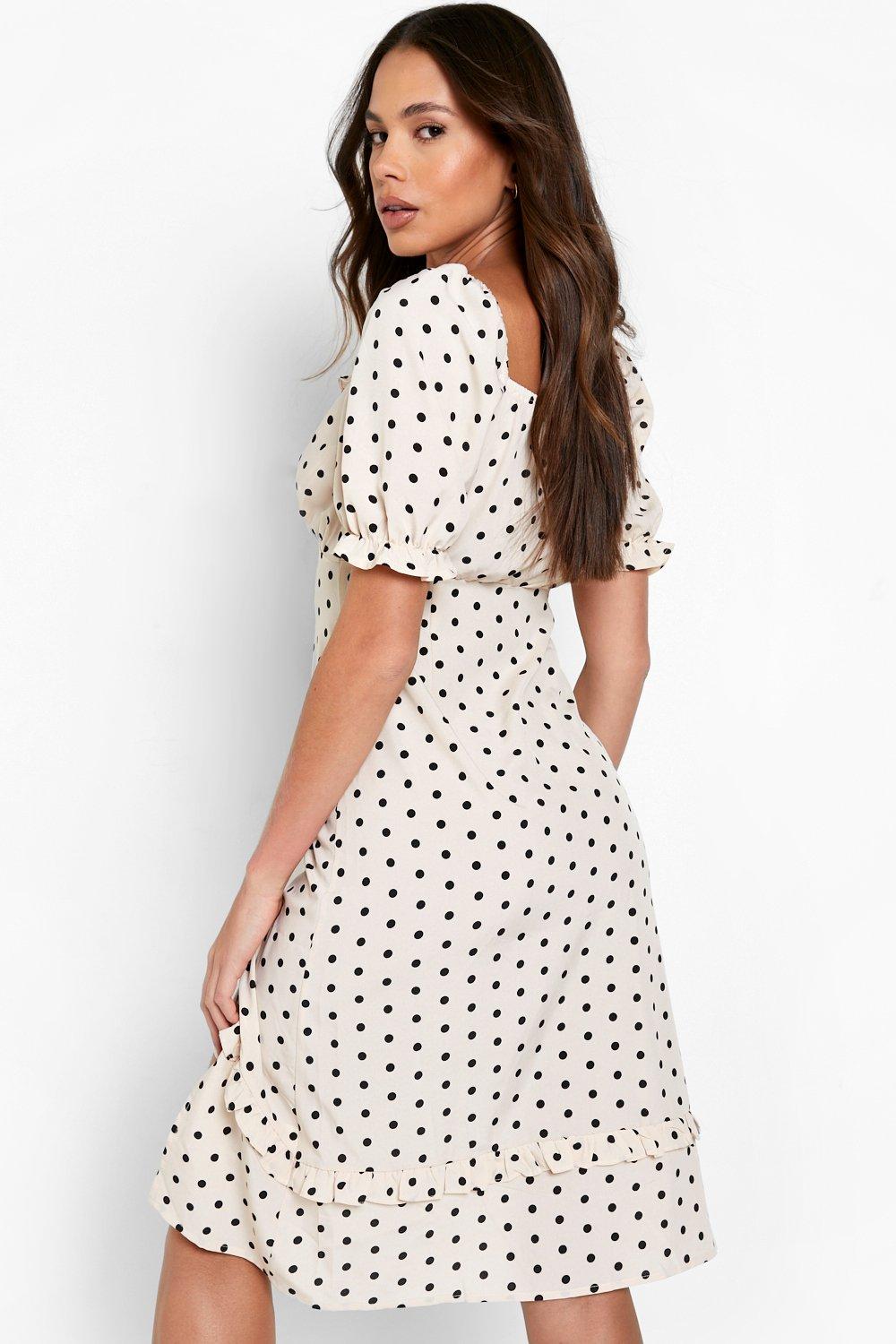 Boohoo milkmaid dress sale