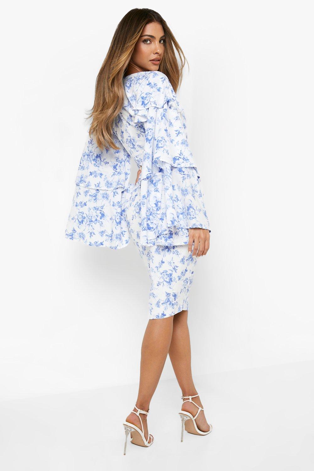 Midi dress with bell sleeves - Buy and Slay