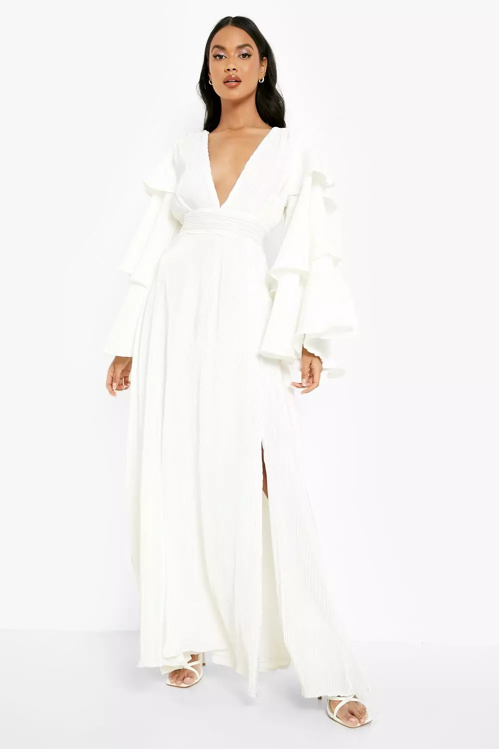 【LOULOUSEOUL】Layered Wrap Dress (White) 루루서울(LOULOUSEOUL) Layered Wrap Dress (White) - 사이즈