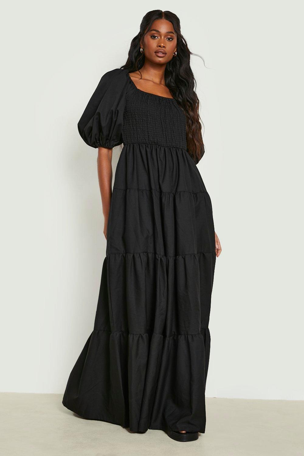 Plus size 2025 shirred maxi dress