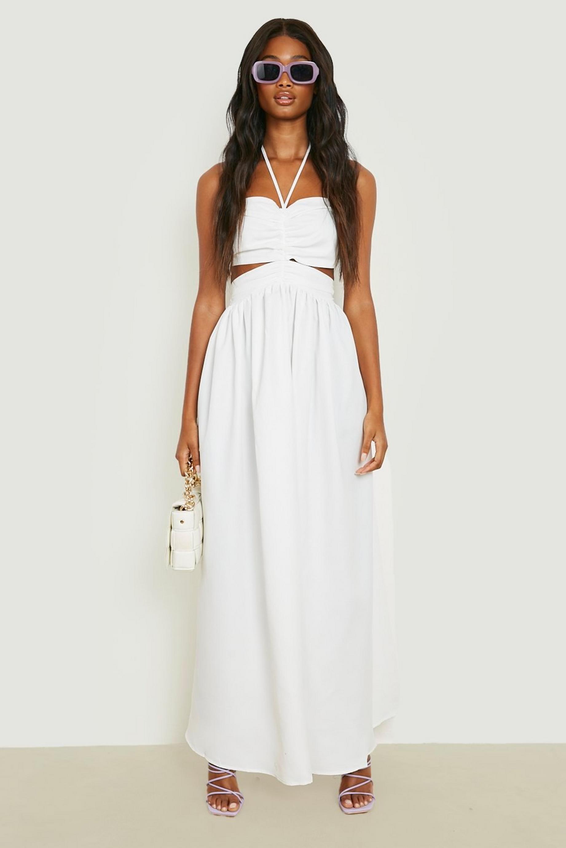 Strappy Halterneck Cut Out Maxi Dress
