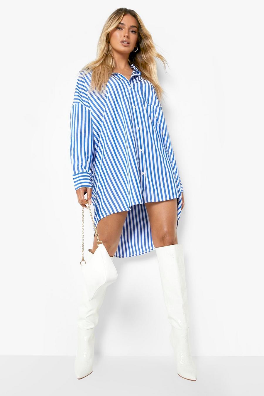 Blue Striped Shirt Dress image number 1