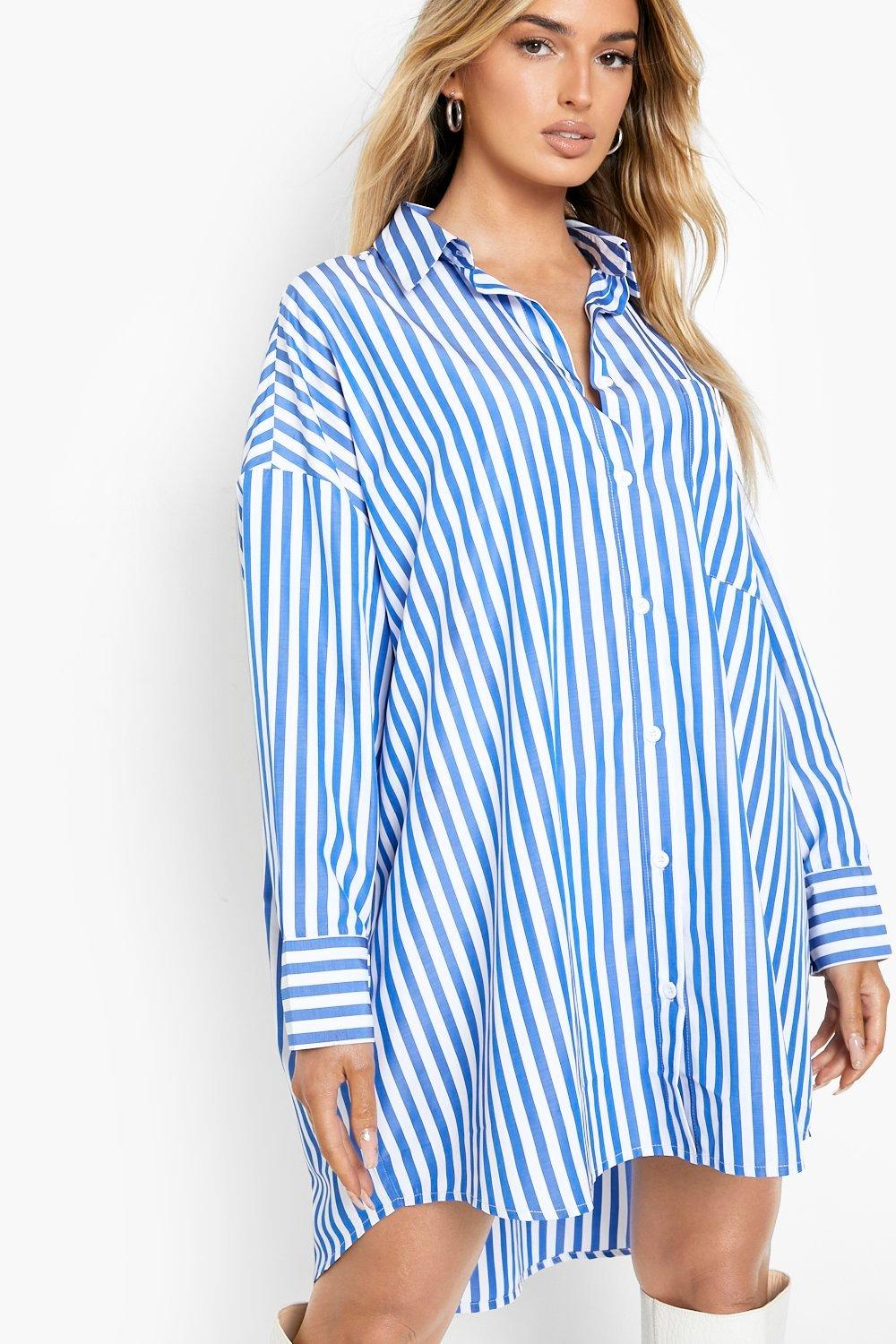 Striped Shirt Dress | boohoo