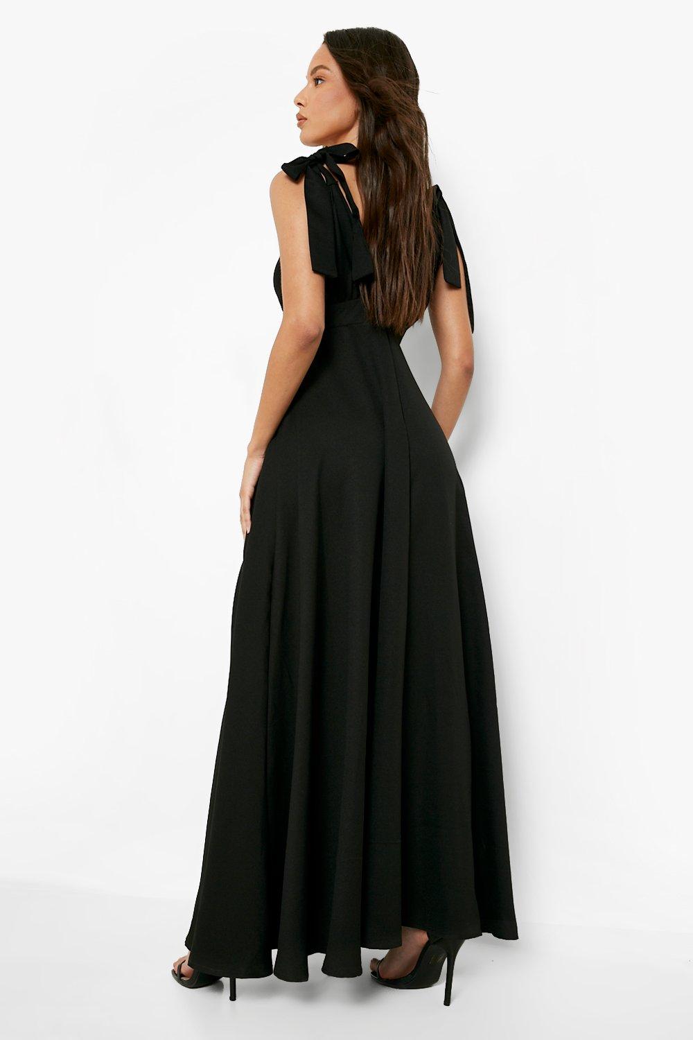 Boohoo black tie dress shop
