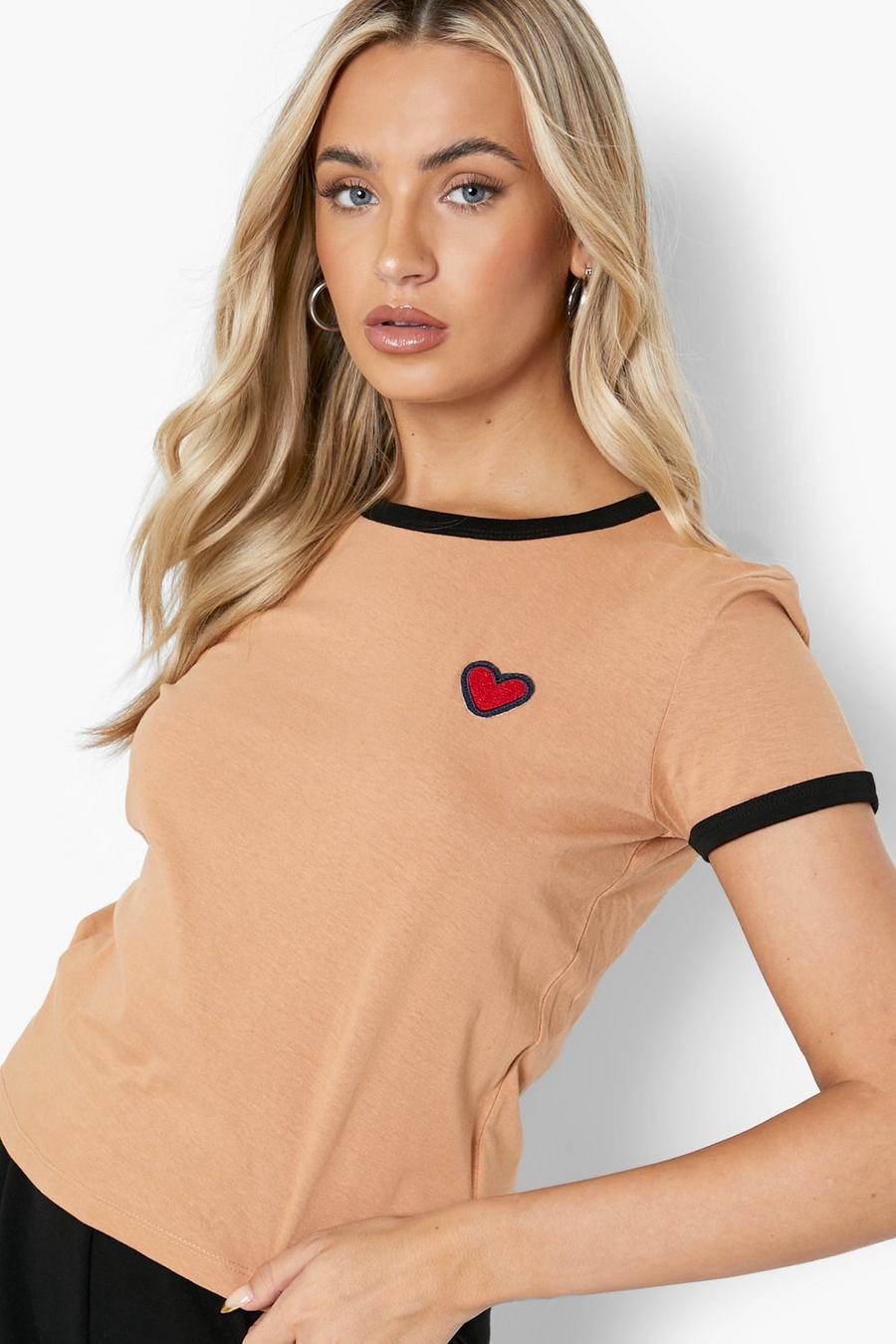 Camel Heart Patch Short Sleeve Top image number 1