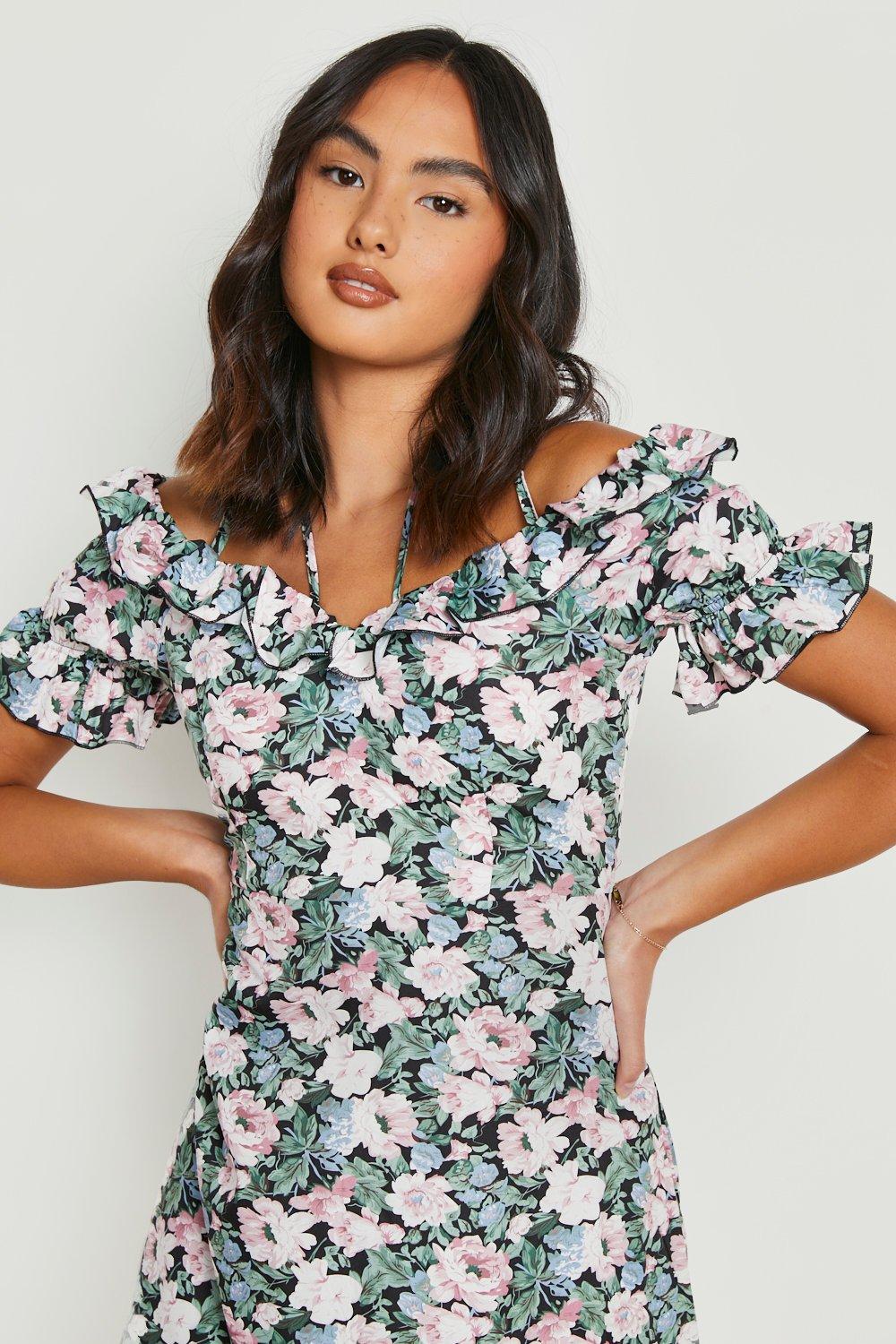 Boohoo lace up outlet dress