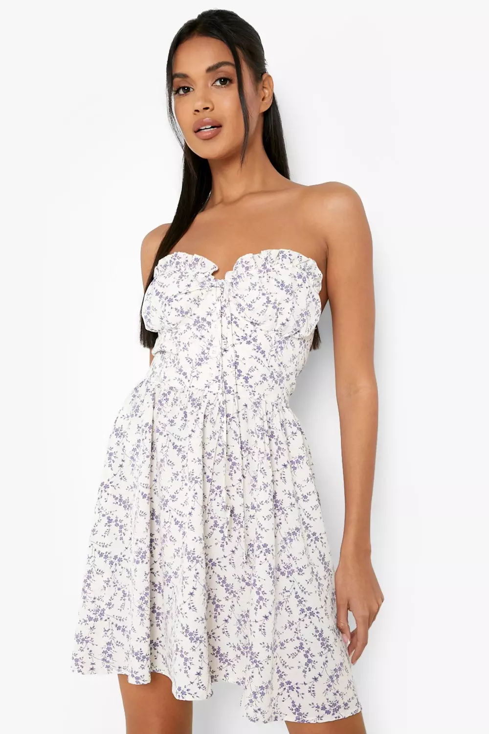 Mini dress with floral pattern Color multicolor - SINSAY