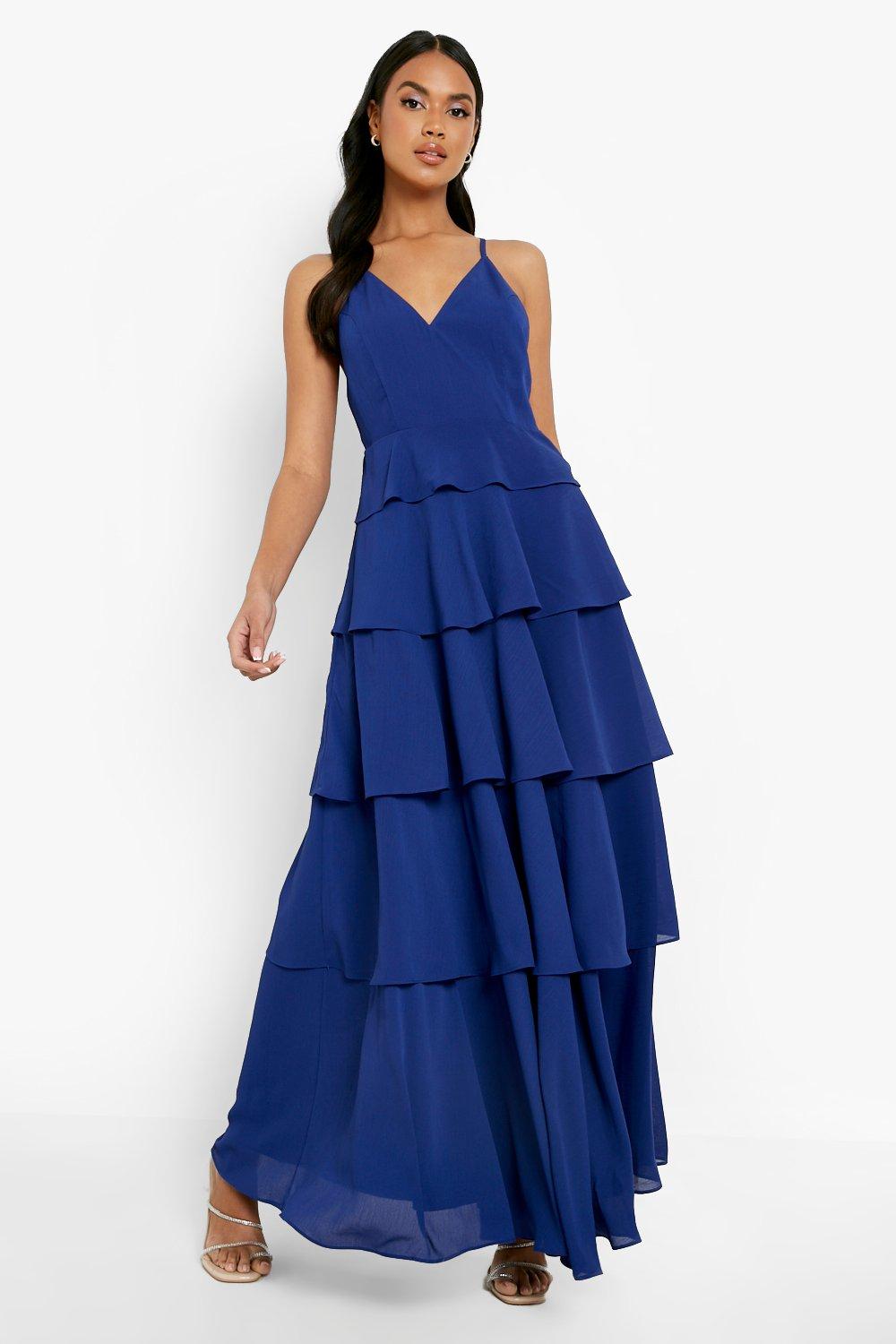 tiered ruffle formal dress