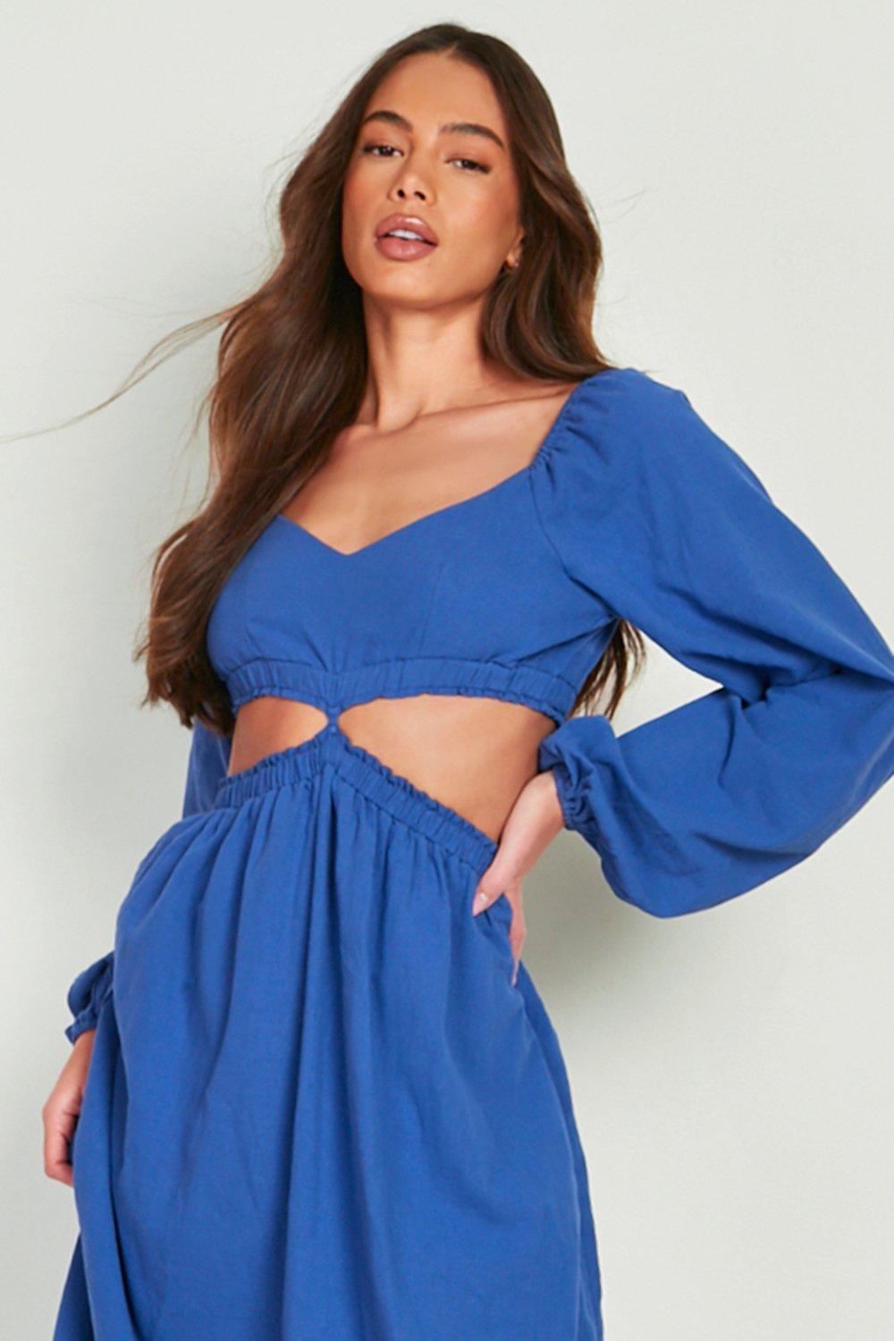 Boohoo blue hot sale maxi dress