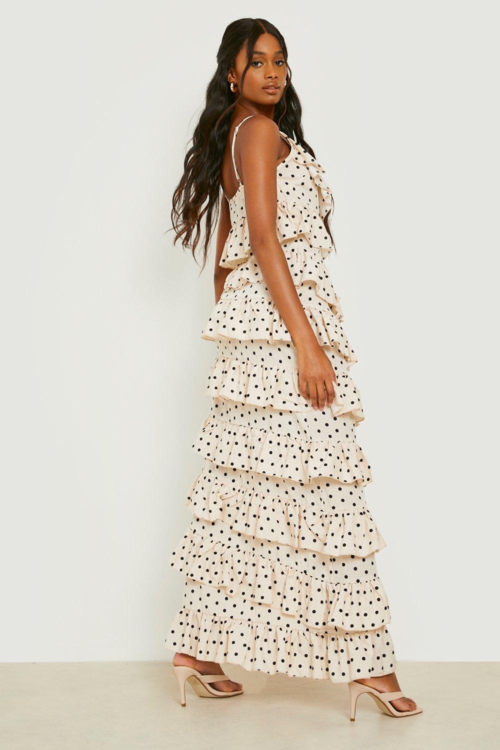 herlipto Tiered Polka-dot long dress - www.buyfromhill.com