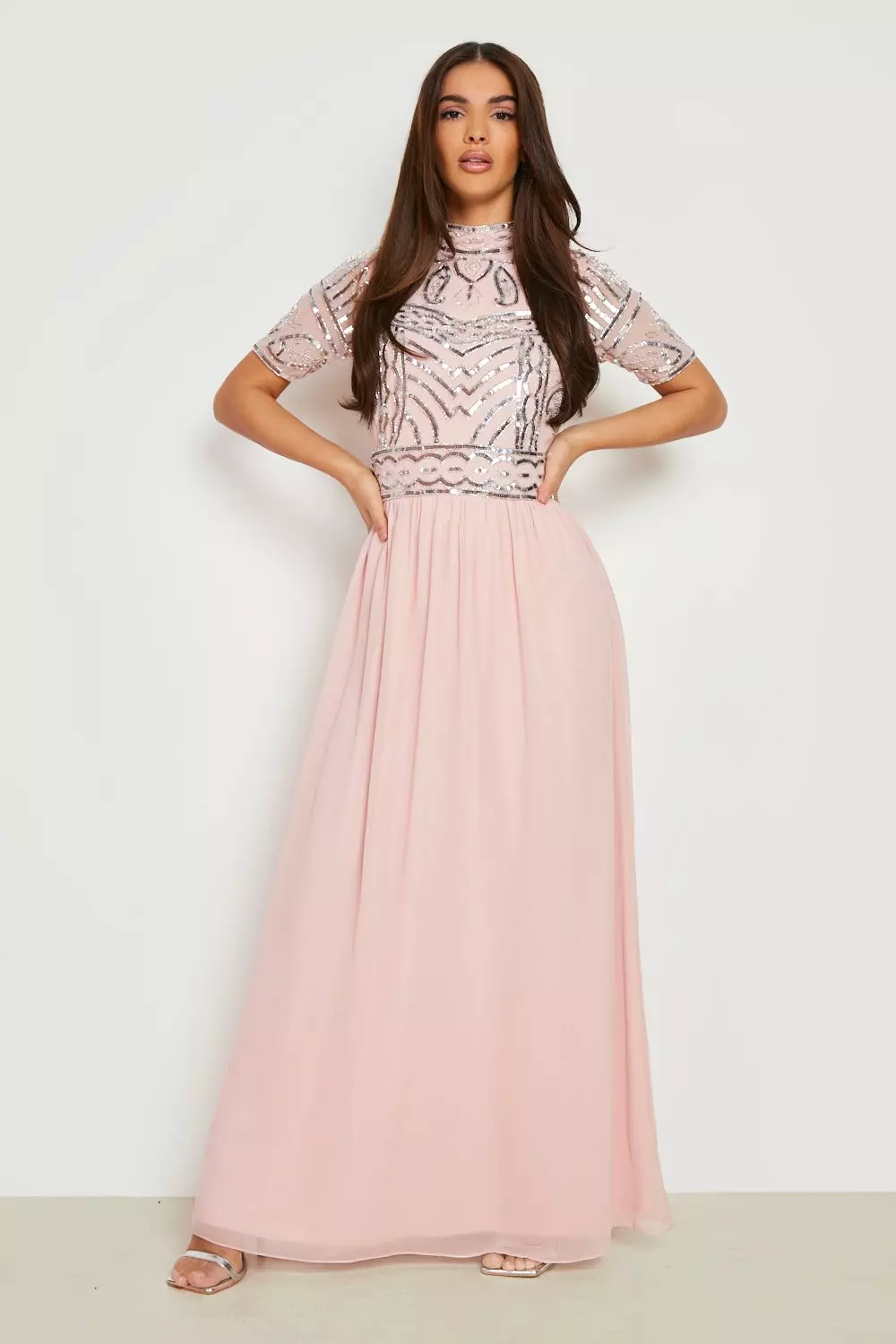 Boohoo boutique embellished maxi dress sale