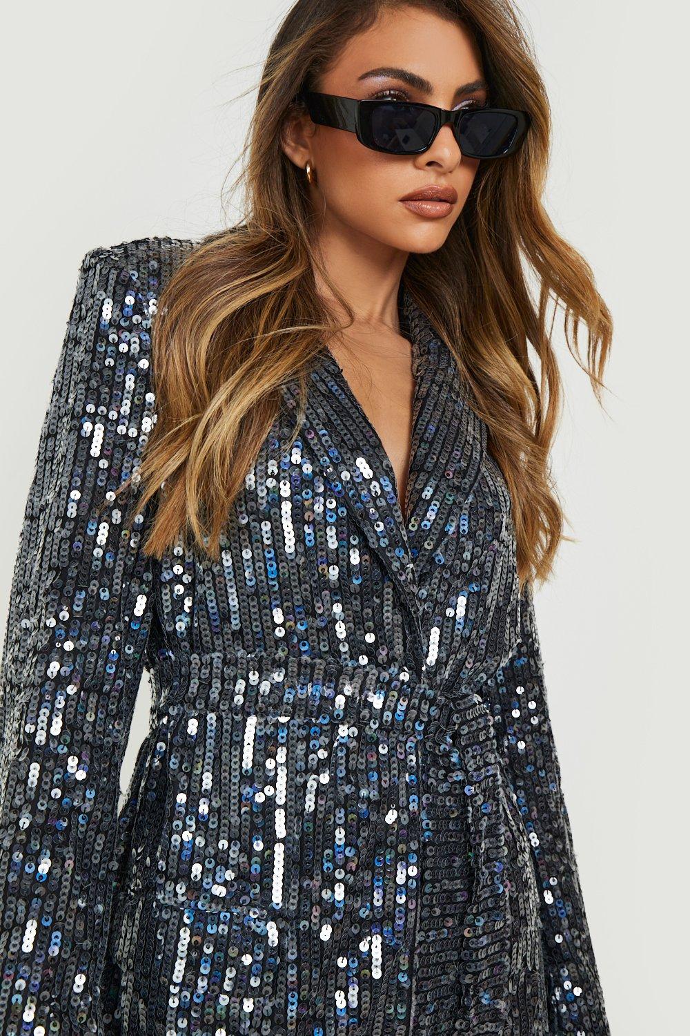 Oversized sale sequin blazer