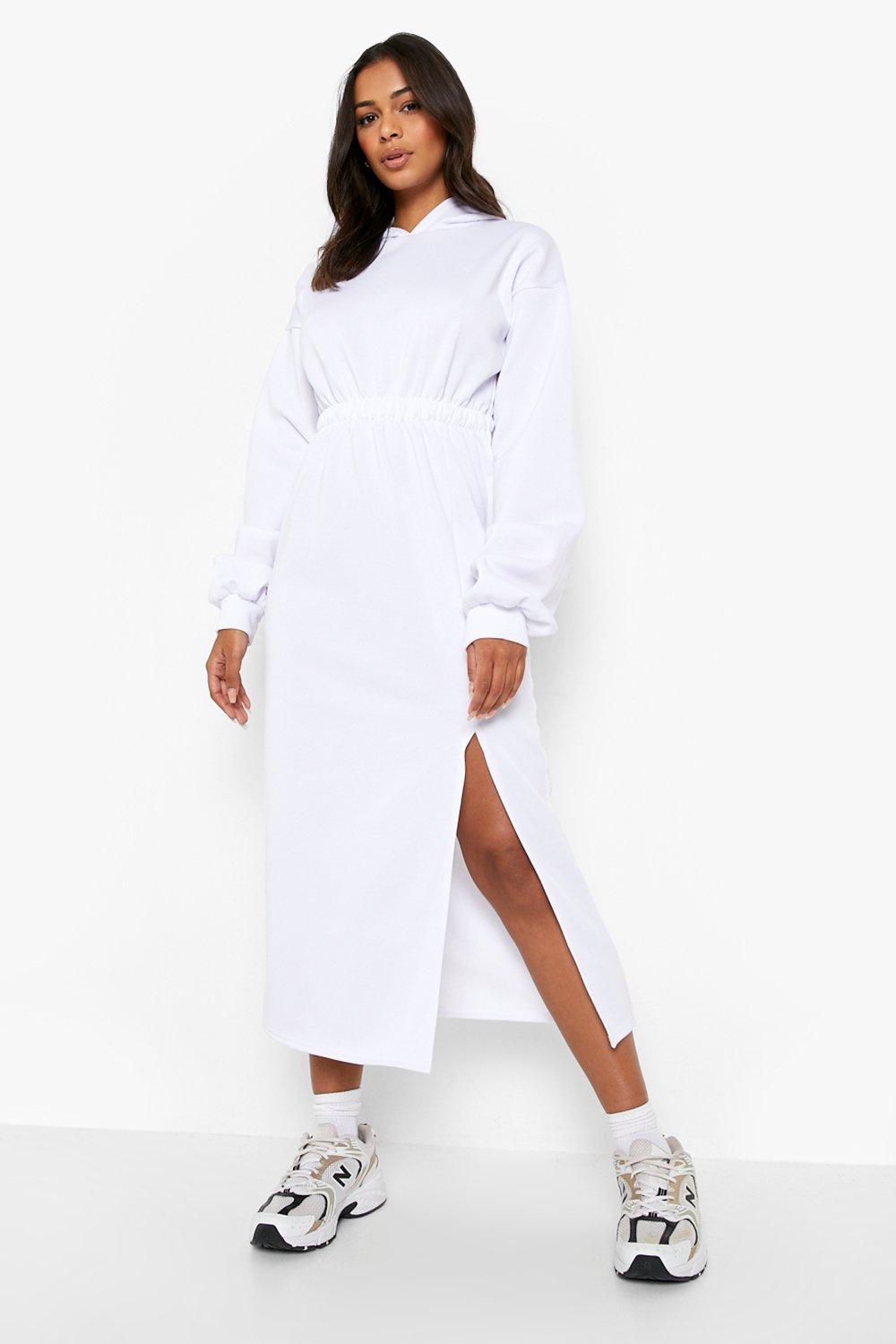 hooded maxi sweatshirt dress