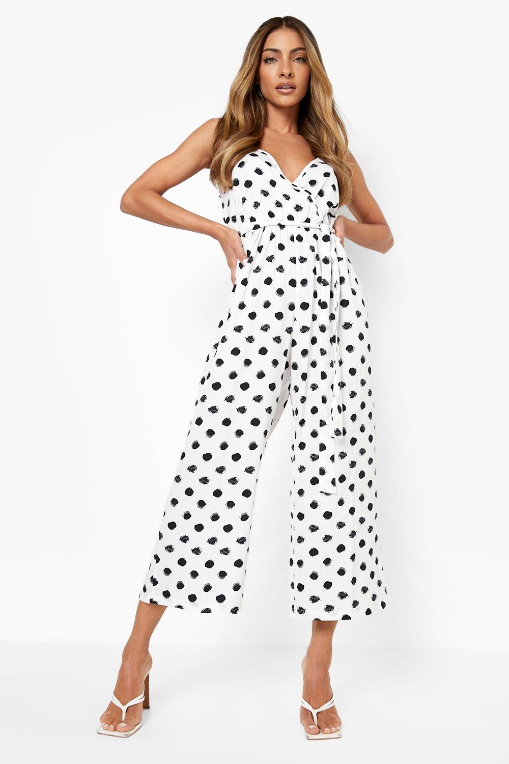 Polka dot store culotte jumpsuit