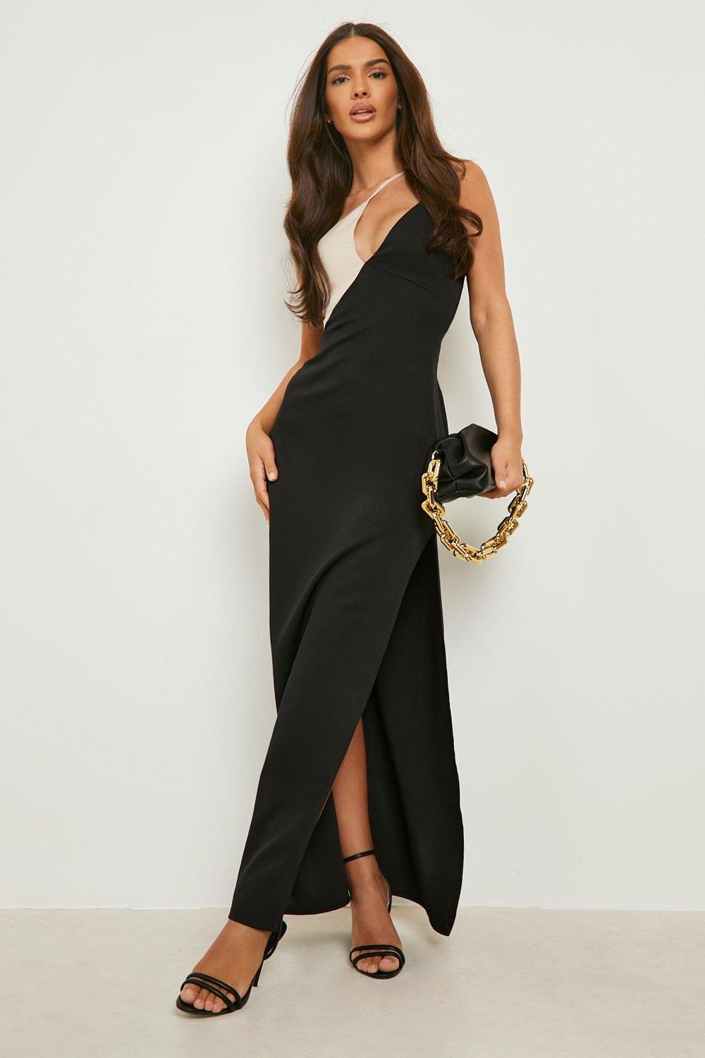 Black strappy hotsell maxi dress